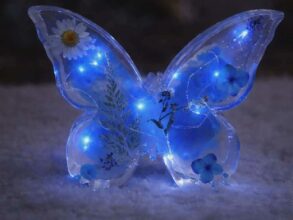 Veilleuse papillon résine