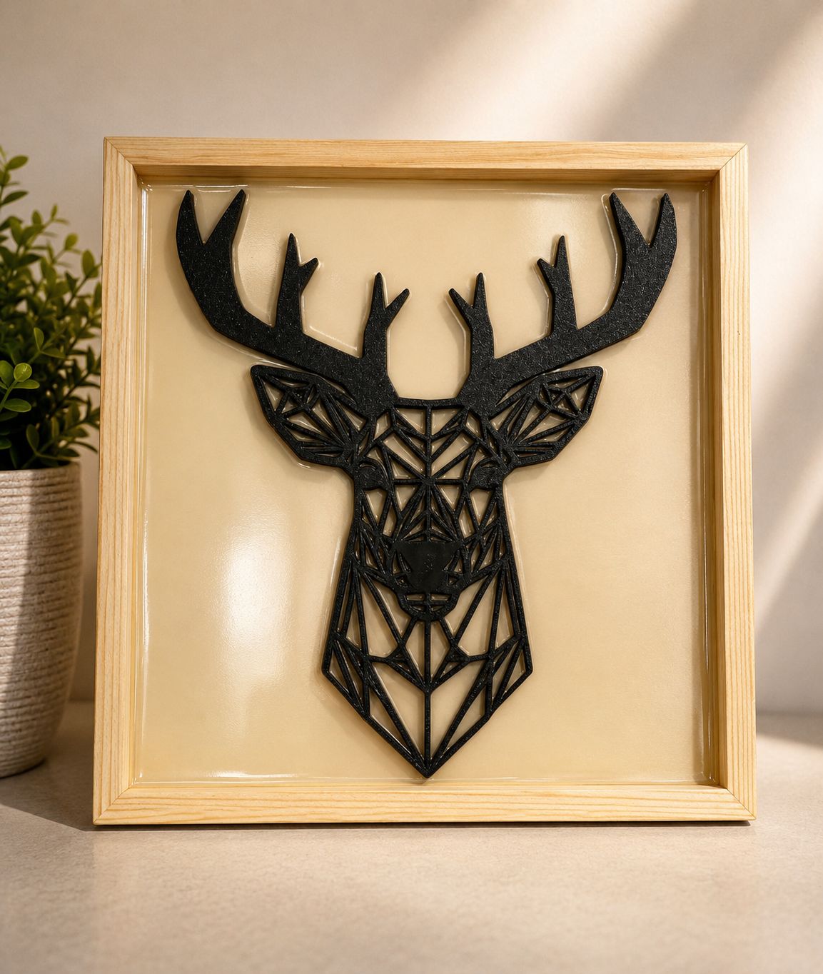 Cadre bois cerf impression 3D résine