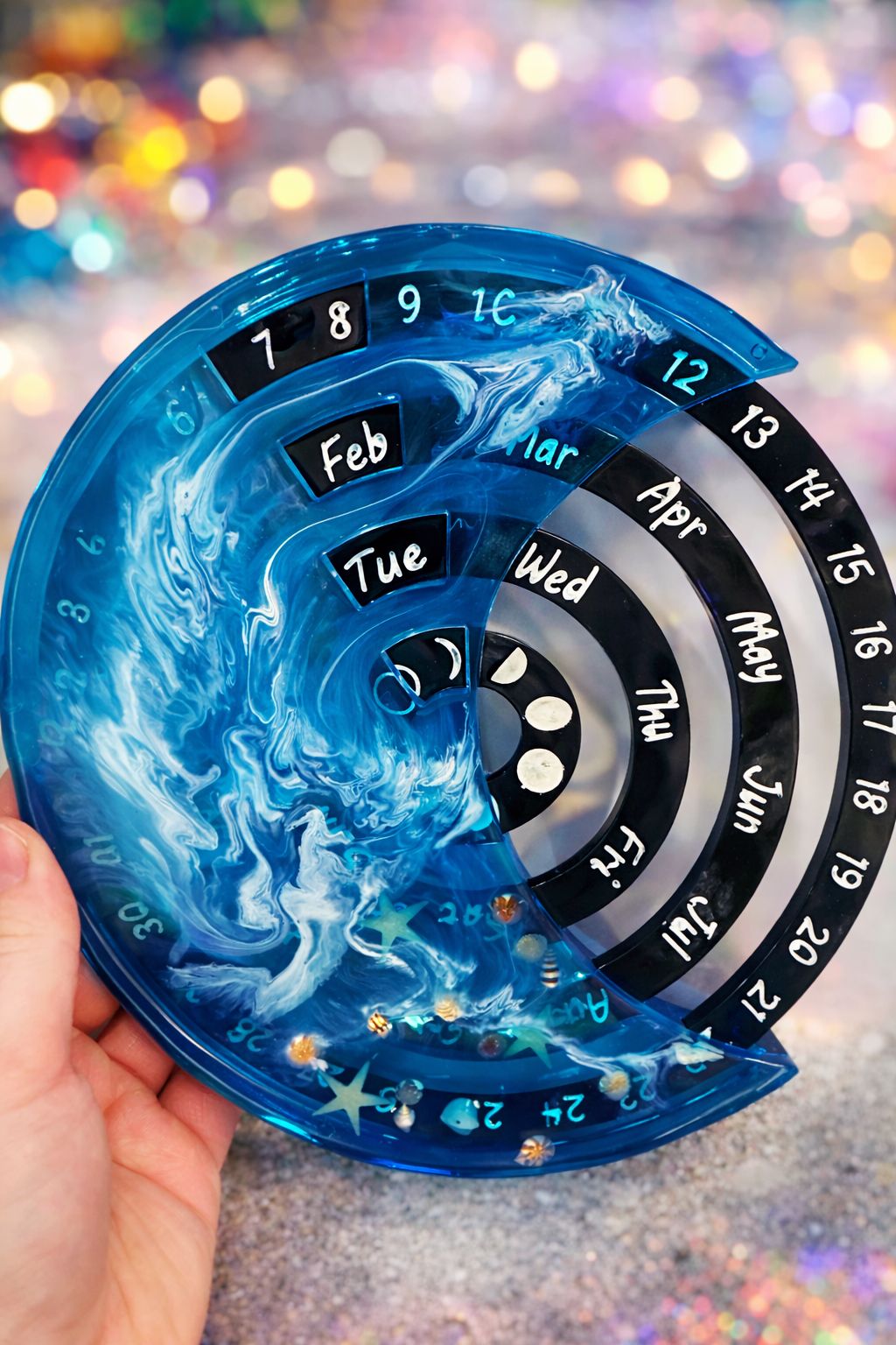 Calendrier perpétuel en résine époxy