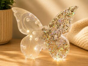 Papillon lumineux en résine avec LED Les Créas d’Alex
